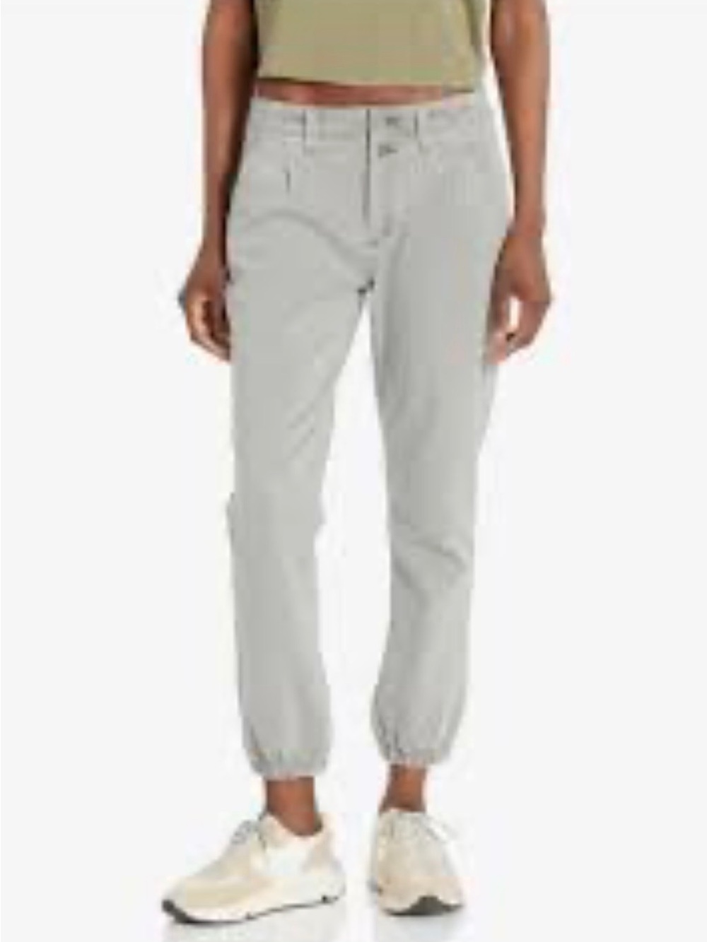 PAIGE Mayslie jogger with pleated front light blue denim size 29